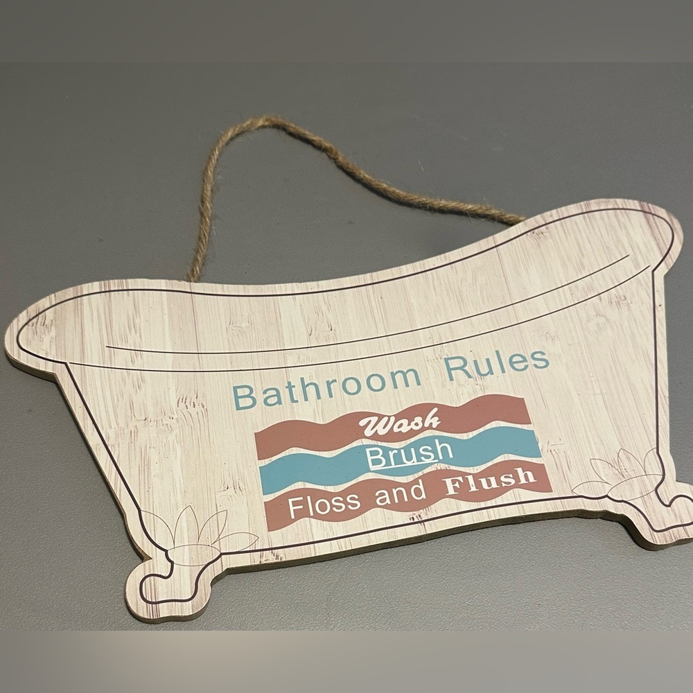 Target Bathroom Rules Decoration Sign